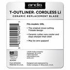 Andis Ceramic Trimmer Blade T-Outliner Cordless Li Replacement Blade 04590