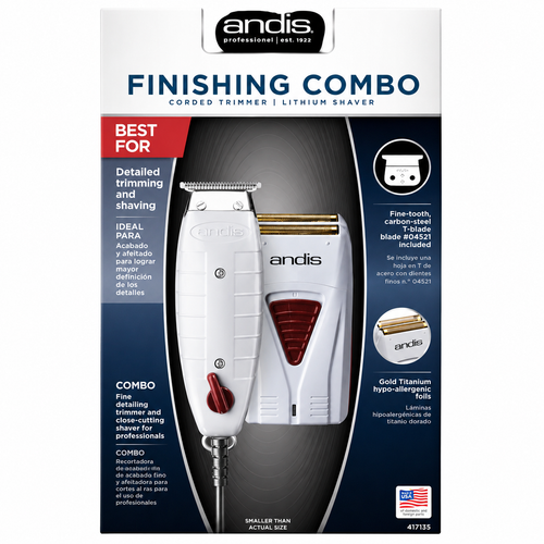 Andis  Finishing Combo T-Outliner Trimmer and Pro Foil Shaver 17195