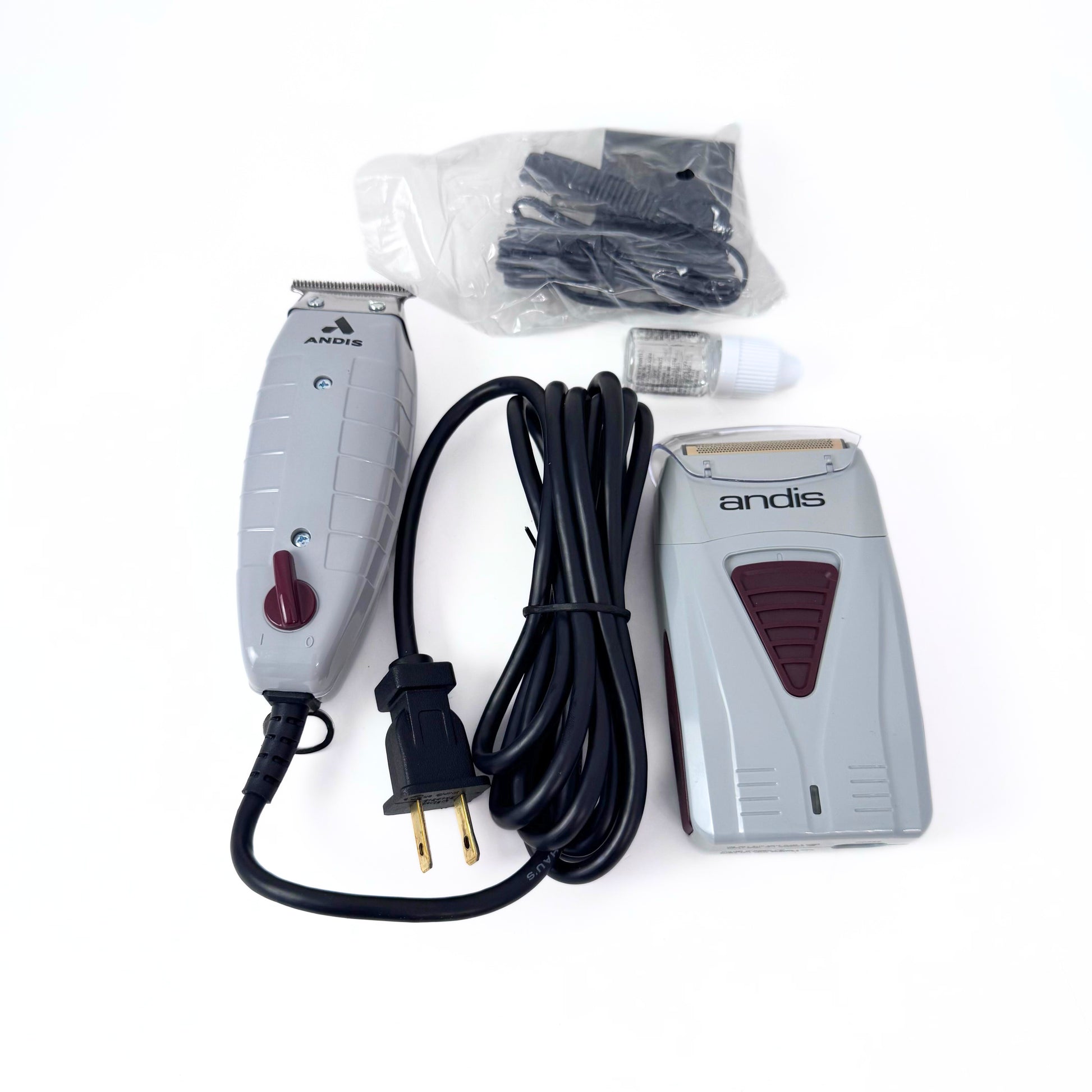 Andis  Finishing Combo T-Outliner Trimmer and Pro Foil Shaver 17195 with accessories