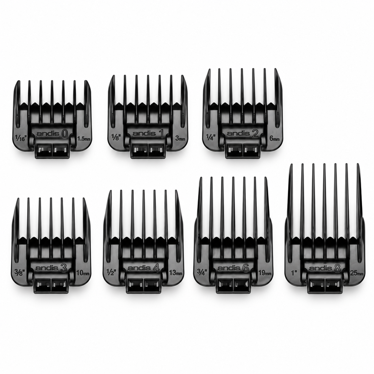 Andis Master 7-Piece Snap-On Blade Attachment Comb Set #01380