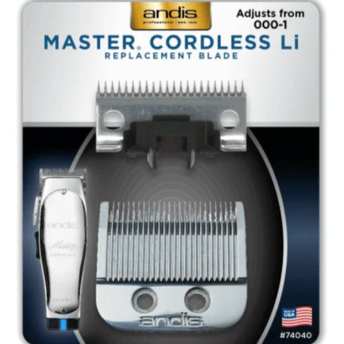 Andis Master Cordless Li Replacement Blade 74040 – Carbon Steel 000–1 for MLC Clippers front