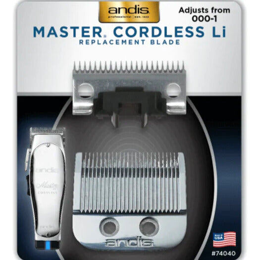 Andis Master Cordless Li Replacement Blade 74040 – Carbon Steel 000–1 for MLC Clippers front