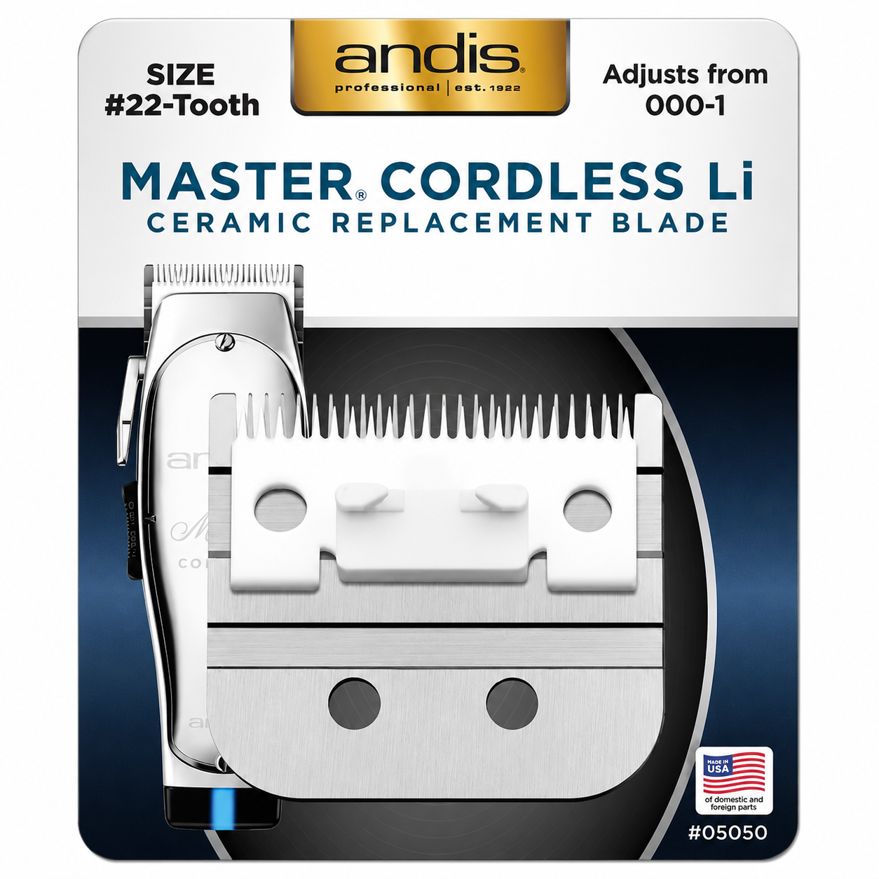 Andis Master Cordless Replacement Blade #22 Tooth Fits MLC Model OEM #05050