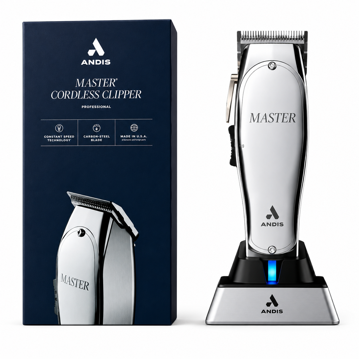 Andis Master Cordless Silver Metal Clipper 12660