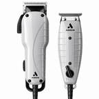 Andis Professional Barber Combo Hair Clipper and Trimmer 17 Piece Set Grey 66325 + 66615
