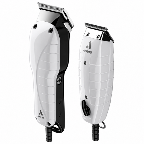 Andis Professional Barber Combo Hair Clipper and Trimmer 17 Piece Set Grey 66325 + 66615