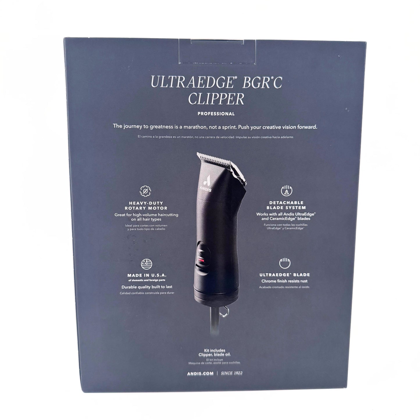 Andis Professional Ultra Edge BGRC Detachable Blade Clipper 560249 back of box