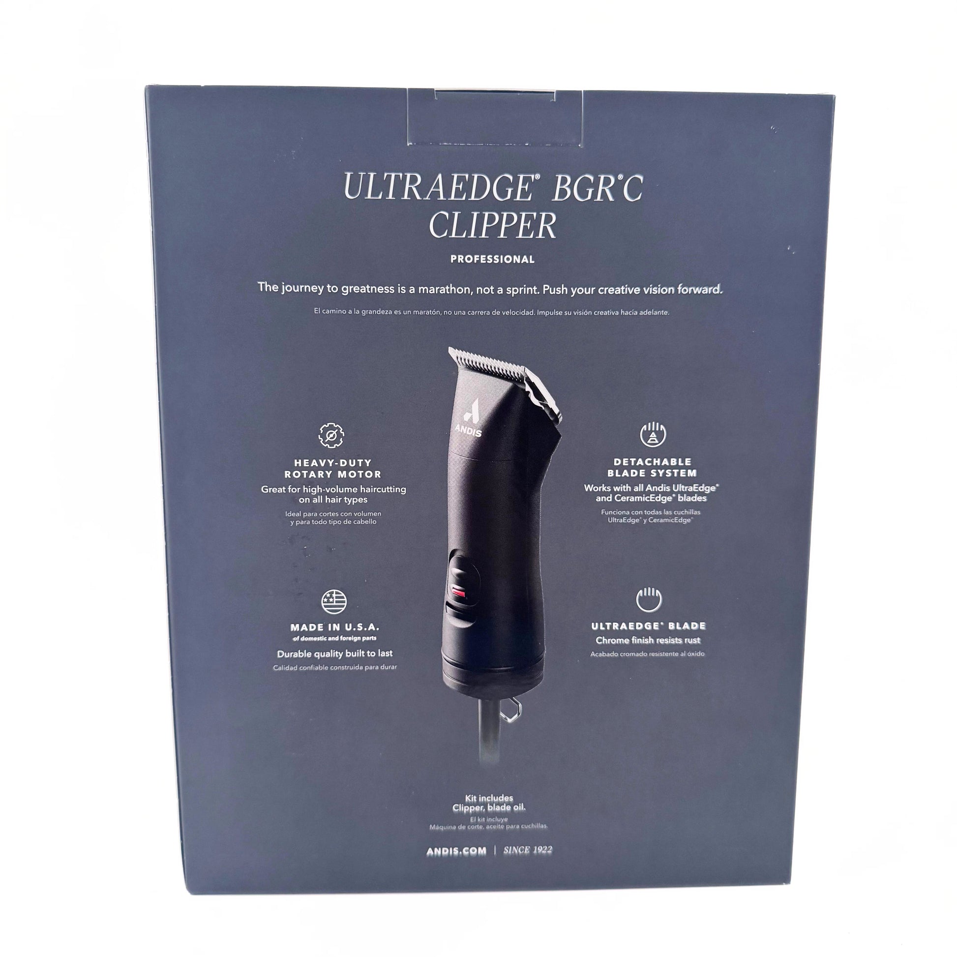 Andis Professional Ultra Edge BGRC Detachable Blade Clipper 560249 back of box