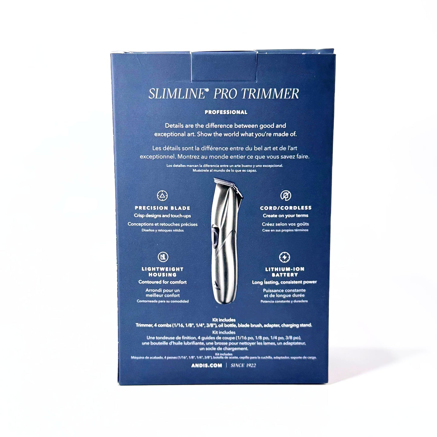 Andis Slimline Pro Trimmer box back