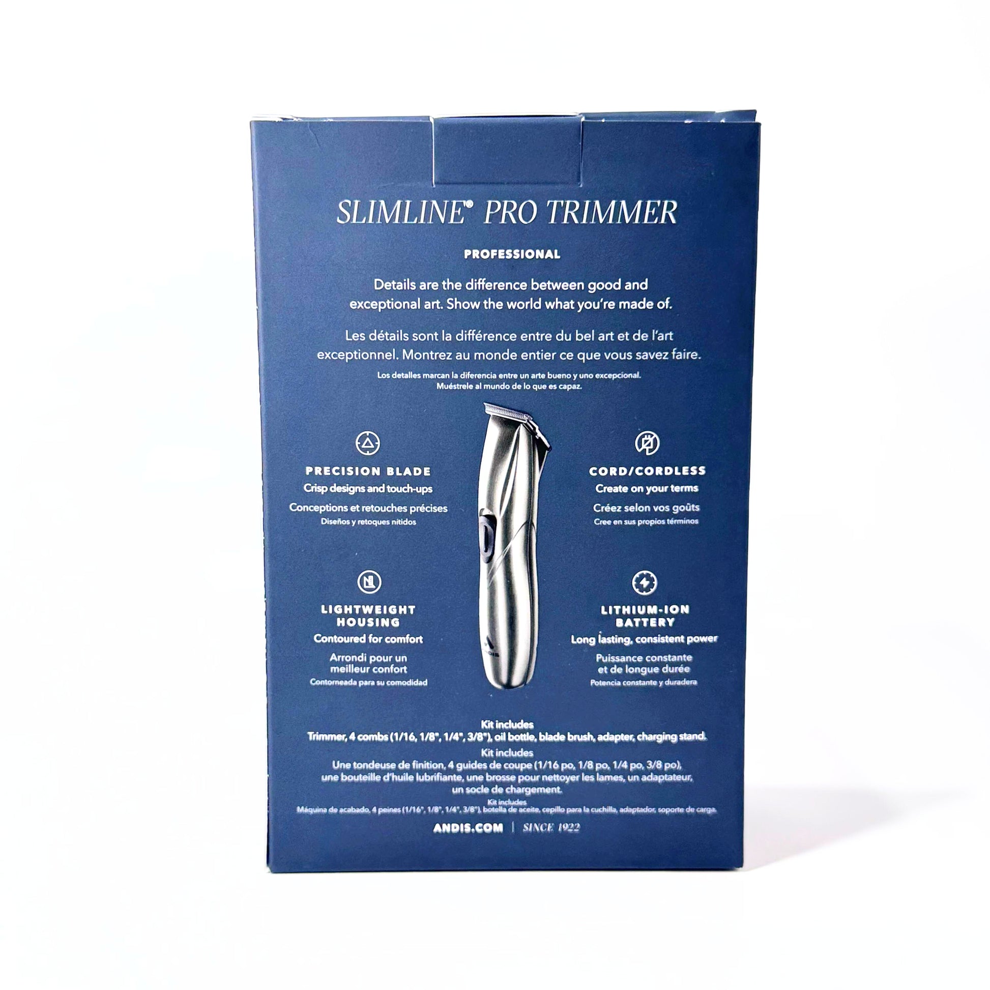 Andis Slimline Pro Trimmer box back