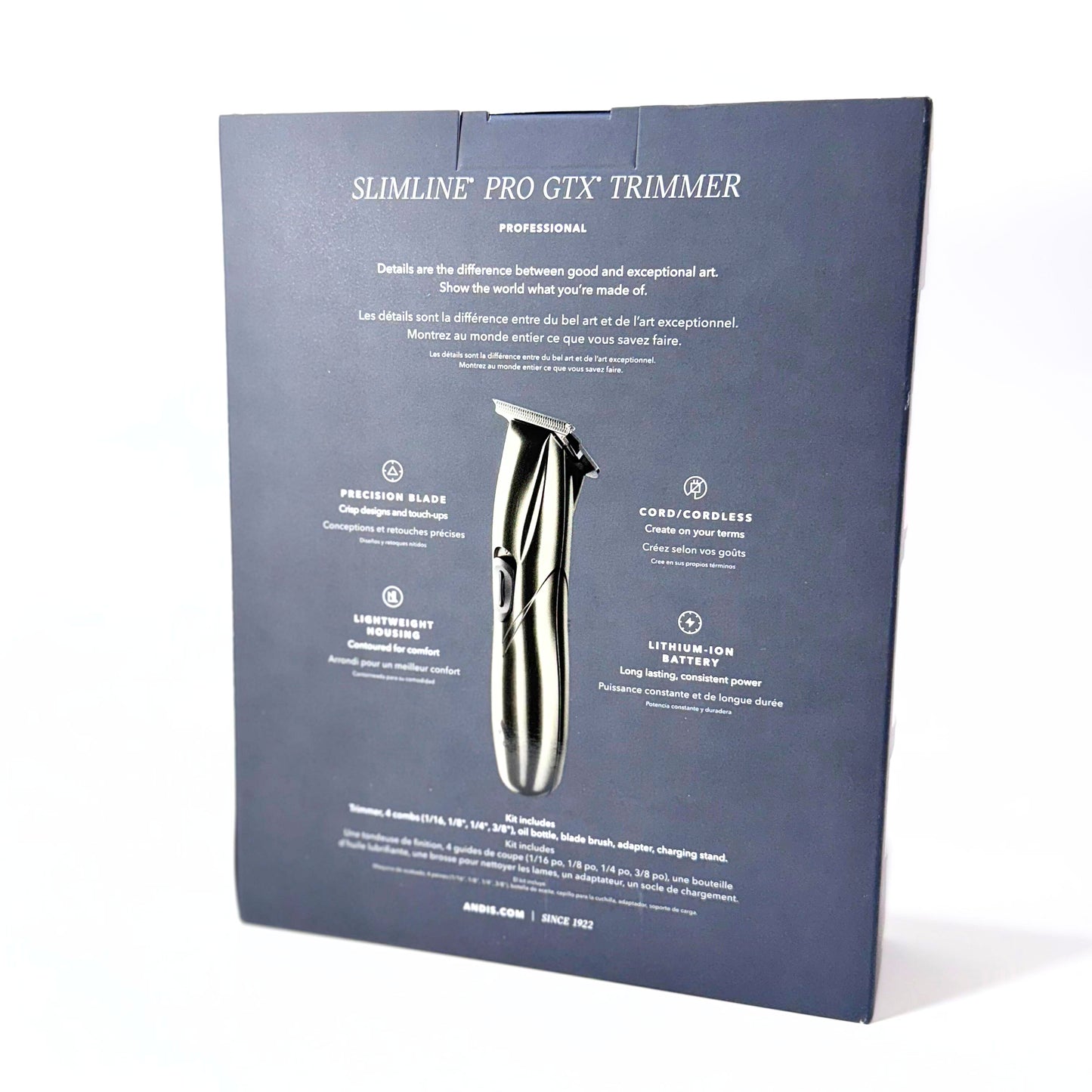 Andis Slimline gtx trimmer box back