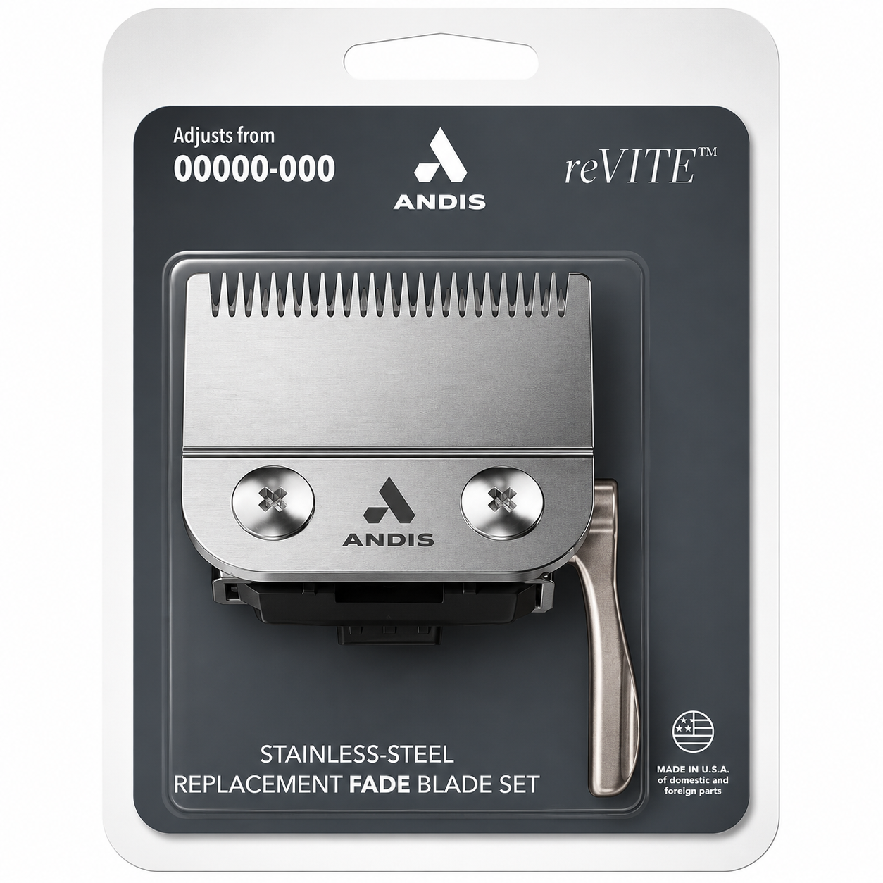 Andis reVITE Clipper, Replacement Fade Blade & Replacement Taper Blade 86100+86010+86015