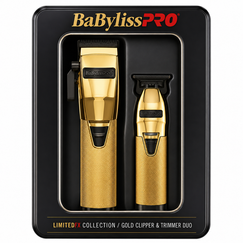 BABYLISS PRO MetalFX Series Gold Clipper and Trimmer Set FX787GB & FX870GB FXHOLPK2GB