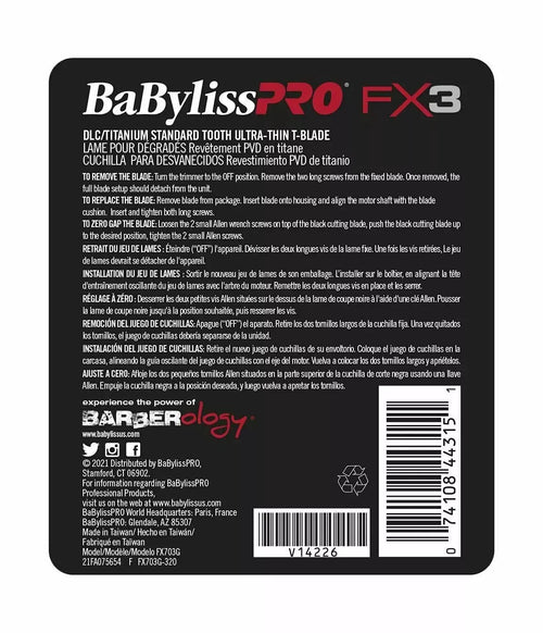BaBylissPRO DLC/Titanium Ultra-Thin Zero Gap Replacement Blade FX703G