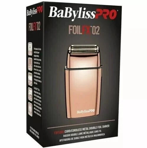 BaBylissPRO FOILFX02 Cordless Metal Double Foil Shaver Set FXFS2RG+FXFS2BPCASE