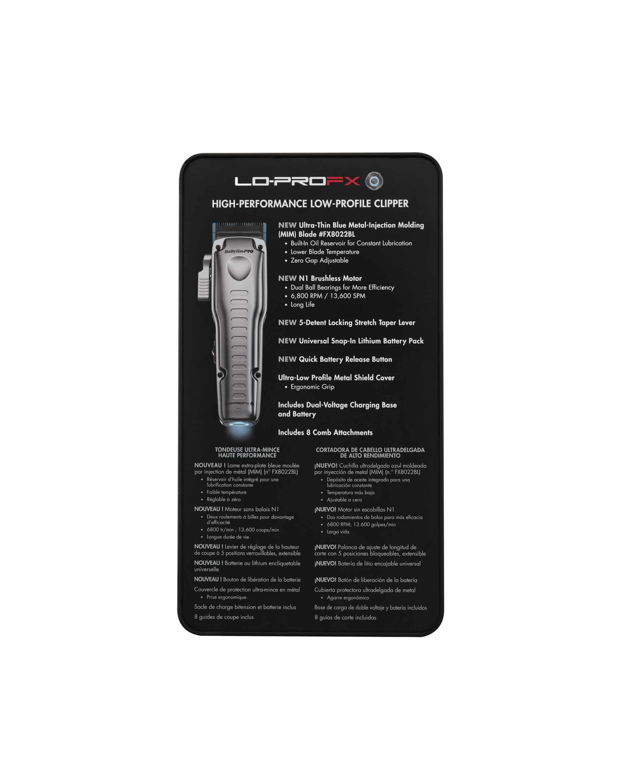 BaBylissPRO FXOne Lo-ProFX Cordless Clipper Gray FX829