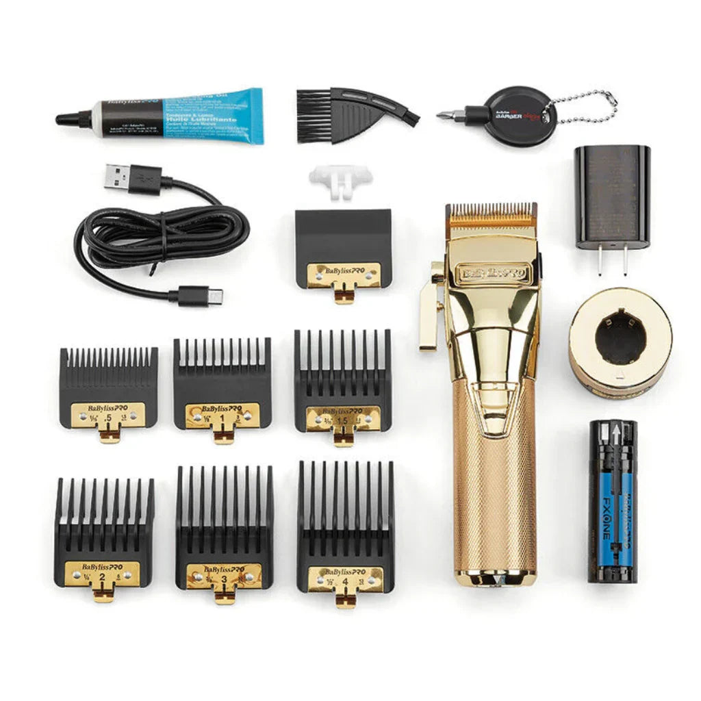 BaBylissPRO Fxone Gold FX Bundle Set, Clipper Trimmer & Shaver FX899G+FX799G+FX79FSG