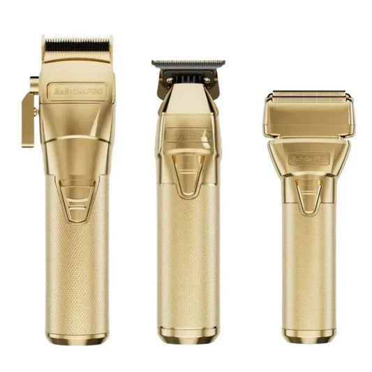 BaBylissPRO Fxone Gold FX Bundle Set, Clipper Trimmer & Shaver FX899G+FX799G+FX79FSG