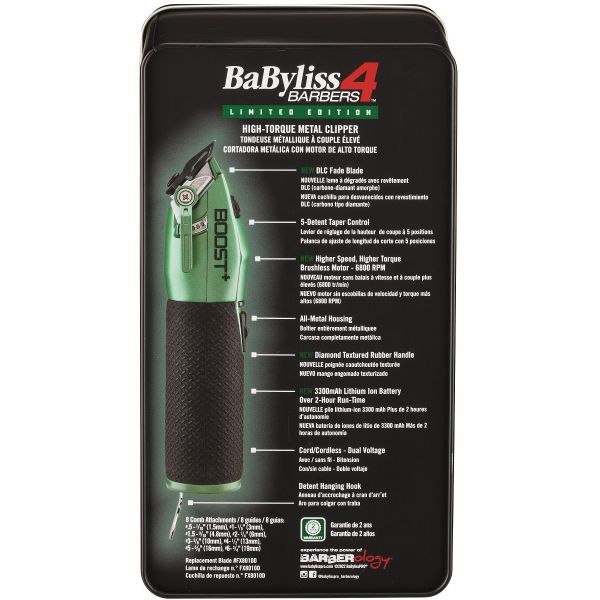 BaBylissPRO Limited Edition Influencer FX Boost+ Cordless Clipper Green FX870GI