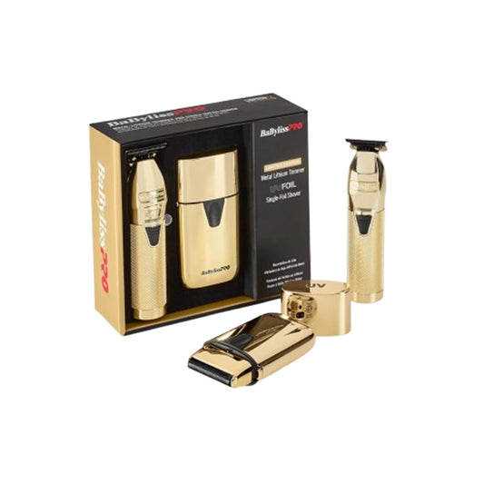 BaBylissPRO LimitedFX GoldFX Trimmer and UVFoil Single Foil Shaver Combo FXLFHOLPKG