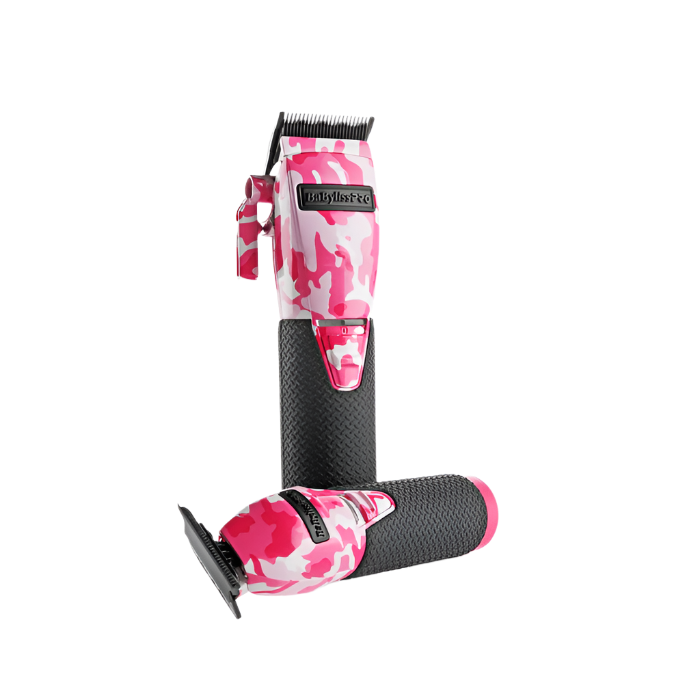BaBylissPRO LimitedFX Pink Camo Clipper and Trimmer Combo FXHOLPKCAMPK