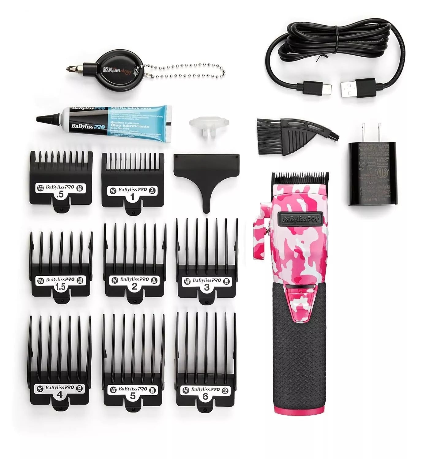 BaBylissPRO LimitedFX Pink Camo Clipper and Trimmer Combo FXHOLPKCAMPK