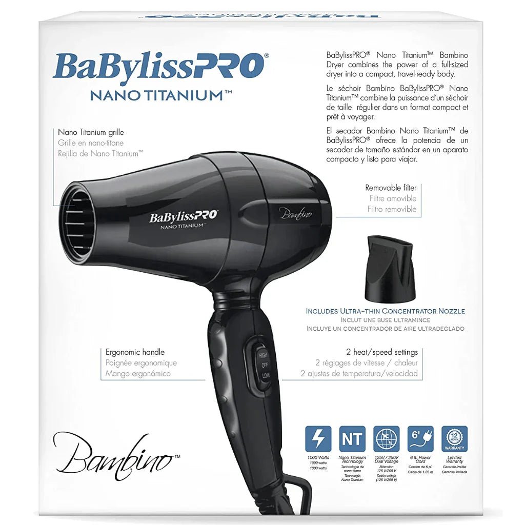 BaBylissPRO Nano Titanium Bambino Compact Dryer BNT5510UC