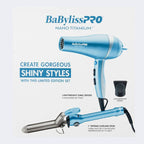 BaBylissPRO Nano Titanium Lightweight Ionic Dryer & 1" Spring Curling Iron BNTPP68