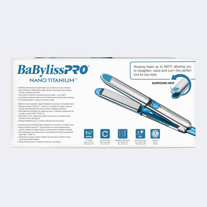 BaBylissPRO Nano Titanium Prima3000 Ionic Hair Straightener BNT3000TUC