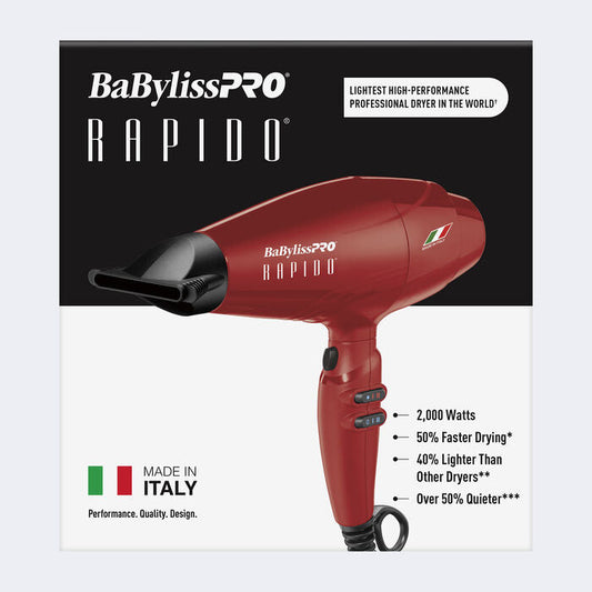 BaBylissPRO Red RAPIDO Blow Dryer BRRAP1