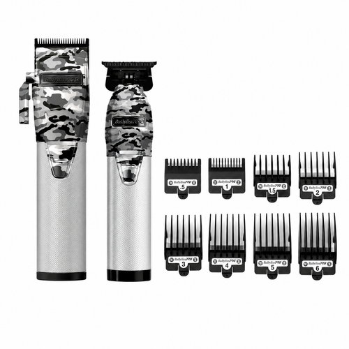 BaBylissPRO 8pc Guard Set + LIMITEDFX Camo Metal Lithium Clipper FXHOLPK2CAM + FXCS880