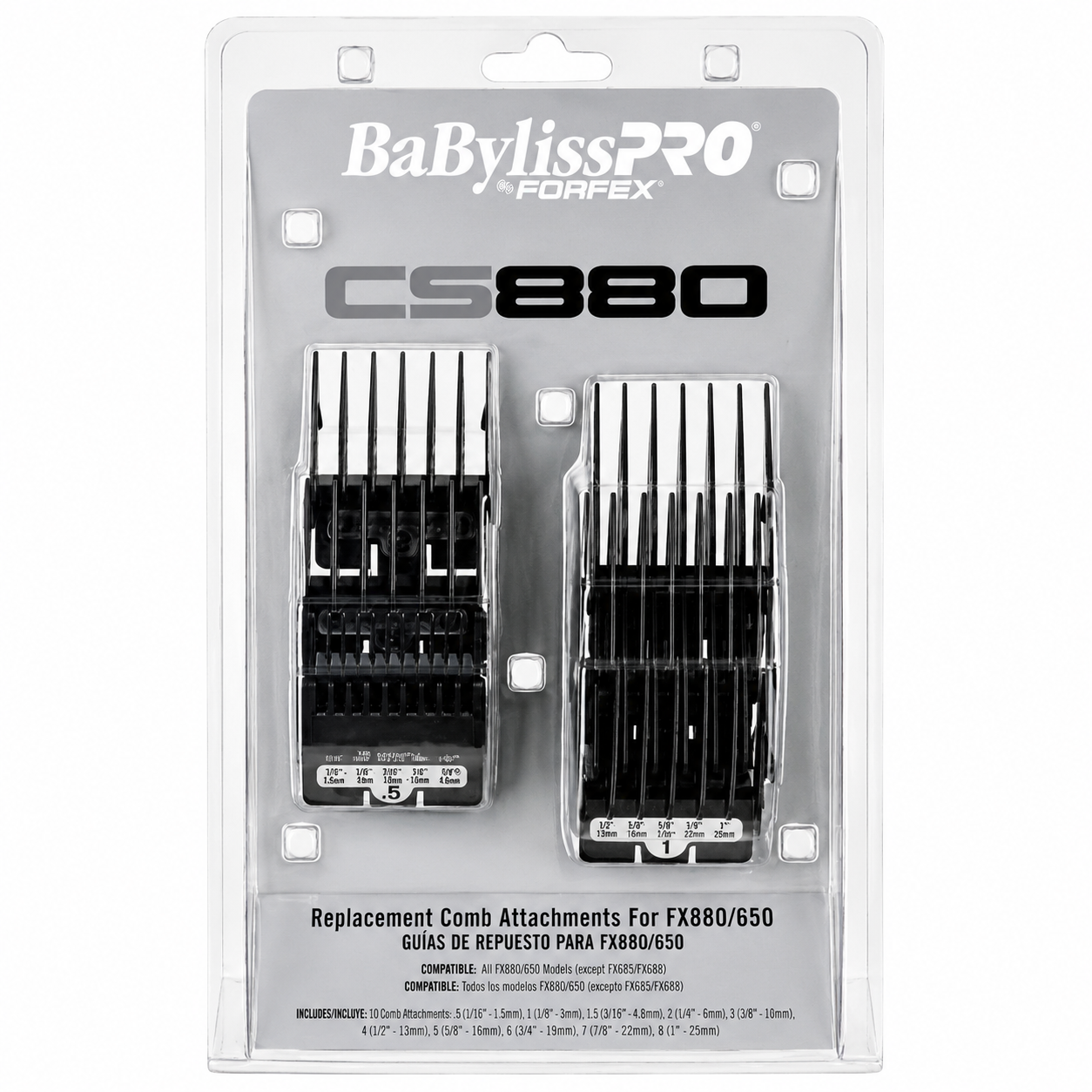 BaBylissPRO 8pc Guard Set Premium Professional Clipper FXCS880