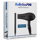 BaBylissPRO BNTPPMB415 Nano Titanium Lightweight Ionic Dryer & 1" Ultra‑Thin Flat Iron Set – Matte Black