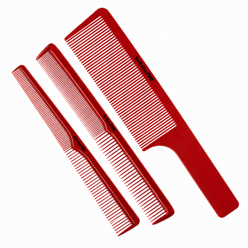 BaBylissPRO Barberology Red Comb Set BCOMBSET3