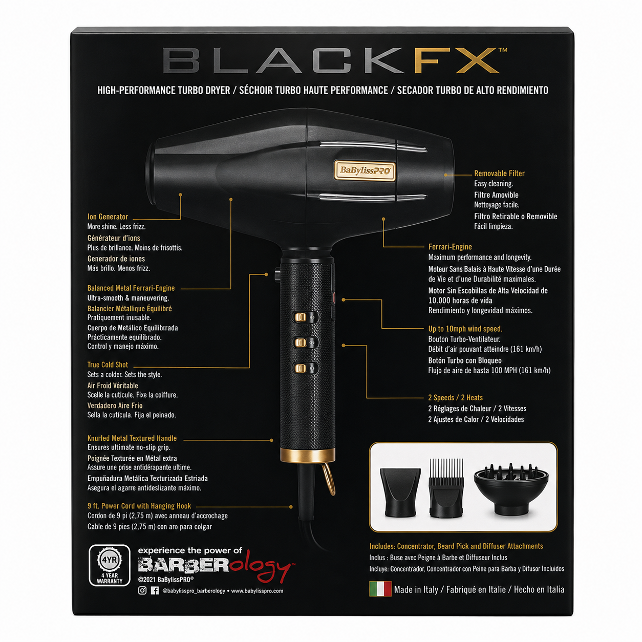 BaBylissPRO BlackFX Hair Dryer Influencer Edition FXBDB1
