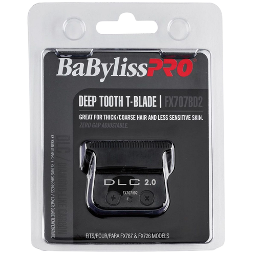 BaBylissPRO Black Deep Tooth Replacement T-Blade FX707BD2 – Precision Cutting for T-Blade Trimmers