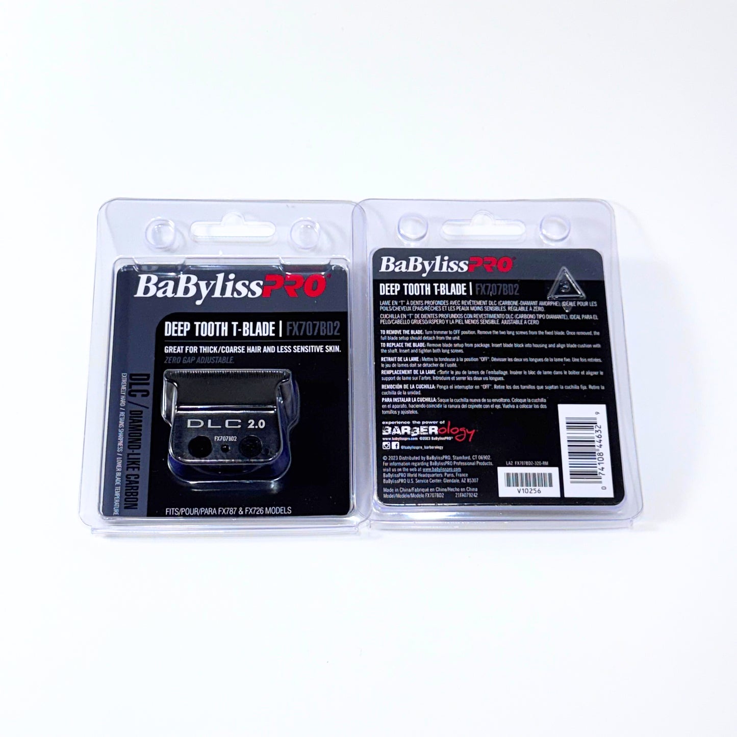 BaBylissPRO Black Deep Tooth Replacement T-Blade FX707BD2 front and back