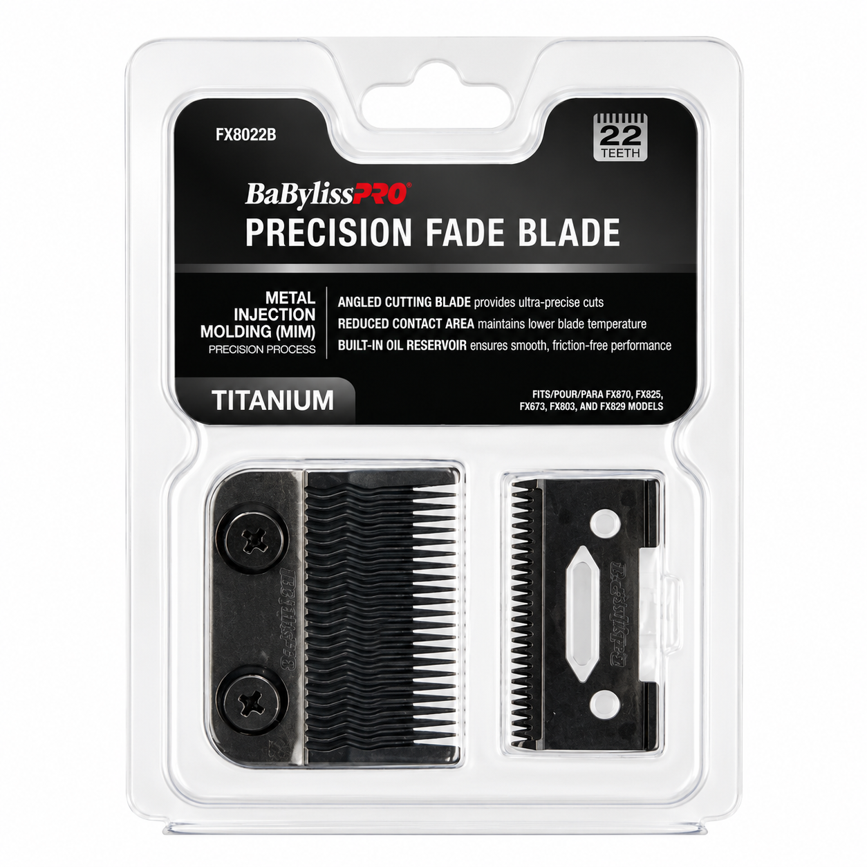 BaBylissPRO Black Titanium MIM Precision Fade Blade FX8022B
