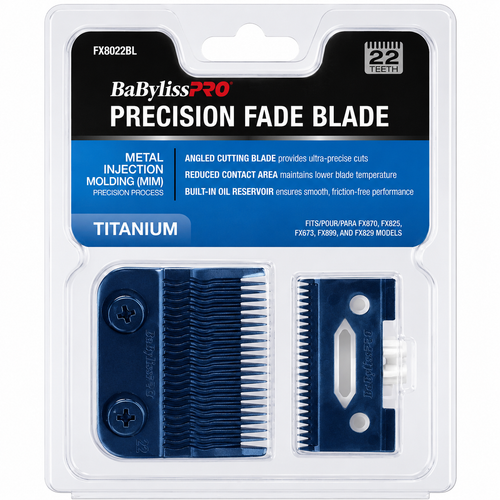 BaBylissPRO Blue Titanium Metal Injection Molded (MIM) Precision Fade Blade FX8022BL