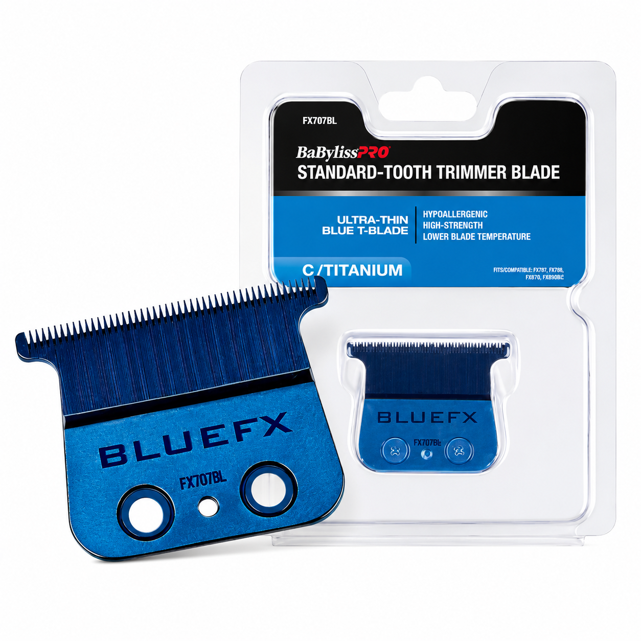 BaBylissPRO Blue Titanium Standard Tooth Replacement T-Blade FX707BL