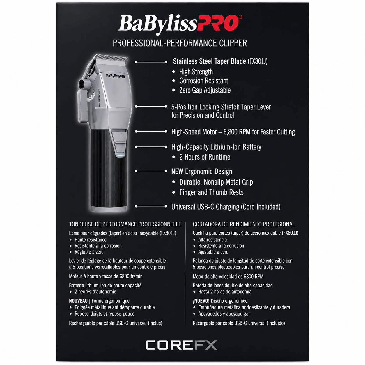 BaBylissPRO COREFX Cordless Clipper FX86