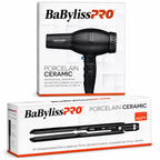 BaBylissPRO Ceramic 1" Straightening Iron + 2000W Porcelain Ceramic Dryer BP2800N+BP9559UC