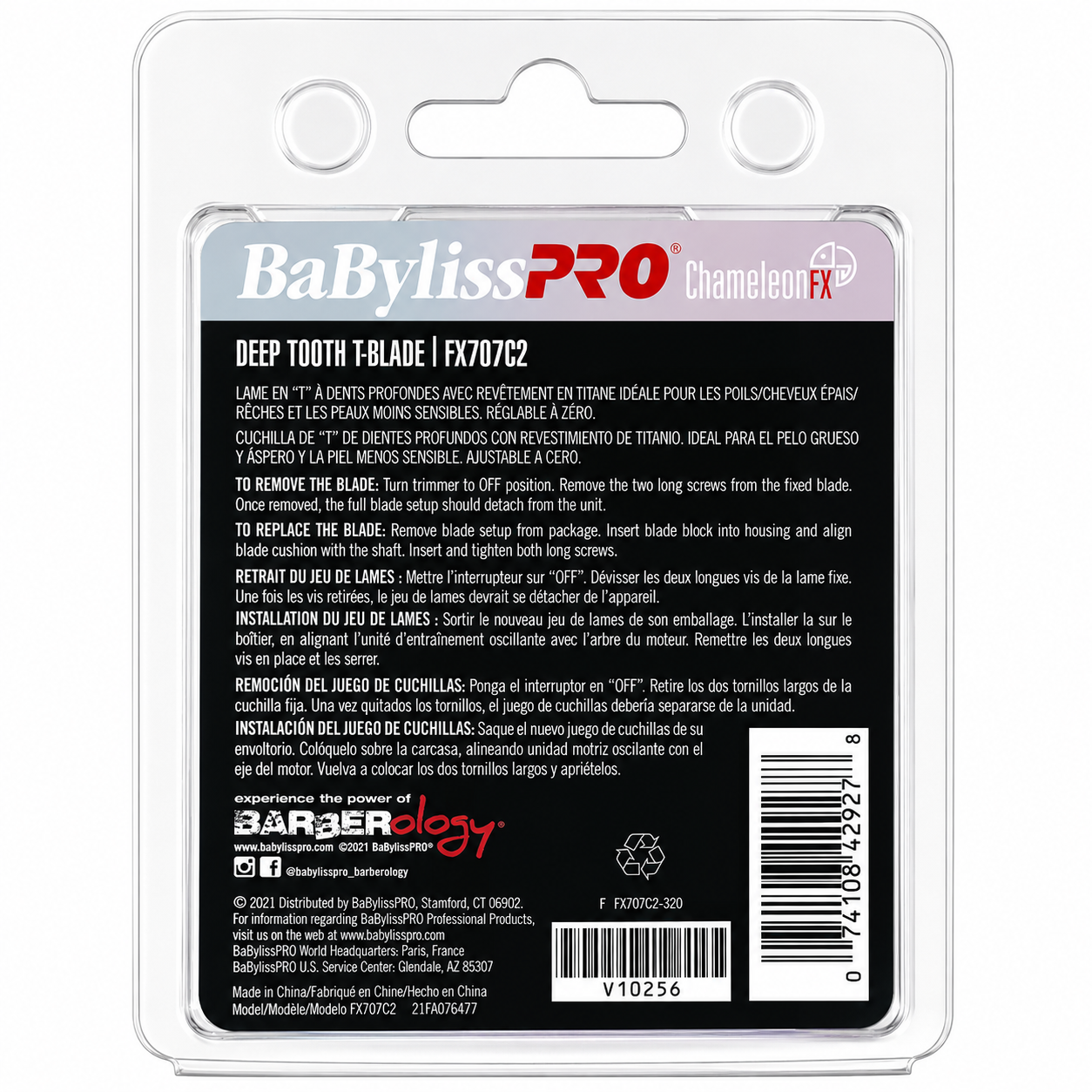 BaBylissPRO ChameleonFX Deep-Tooth T-Blade FX707C2