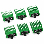 BaBylissPRO Clipper Guards 6‑Piece Green Comb Set for FX + Tomb45 Clippers FXPCG2