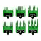 BaBylissPRO Clipper Guards 6‑Piece Green Comb Set for FX + Tomb45 Clippers FXPCG2