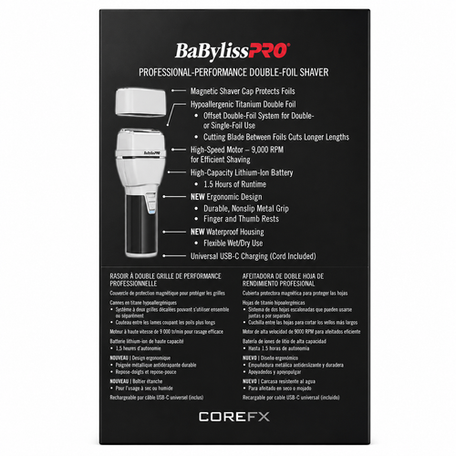 BaBylissPRO CoreFX Cordless Double Foil Shaver FX75FS2