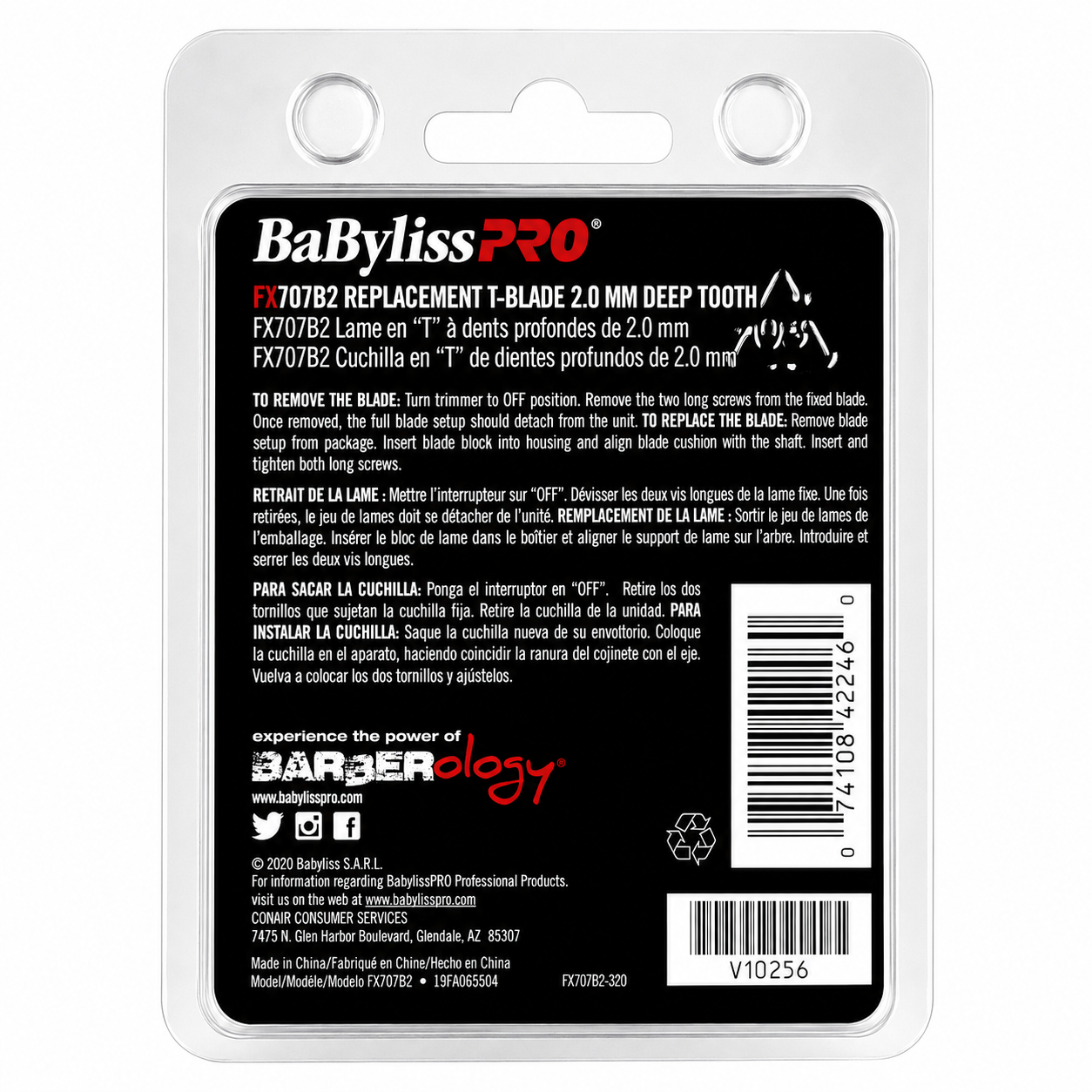 BaBylissPRO Deep Tooth Graphite Replacement Blade FX707B2