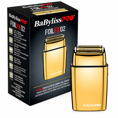 BaBylissPRO FOILFX02 Cordless Metal Double Foil Shaver Set FXFS2G + FXFS2BPCASE