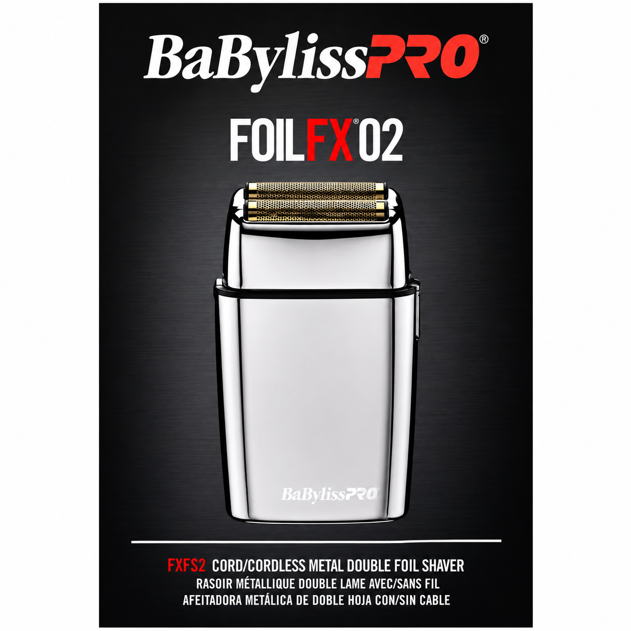 BaBylissPRO FOILFX02 Cordless Metal Double Foil Shaver Set FXFS2 + FXFS2BPCASE