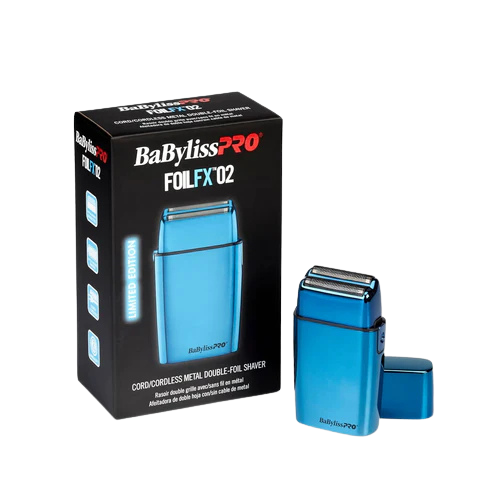 BaBylissPRO FOILFX02 (FXFS2BL) Cord/Cordless Metal Double-Foil Shaver – Blue